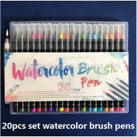 20pcs watercolor brush pen set calligraphy pen soft brush paint marker pen art supplies